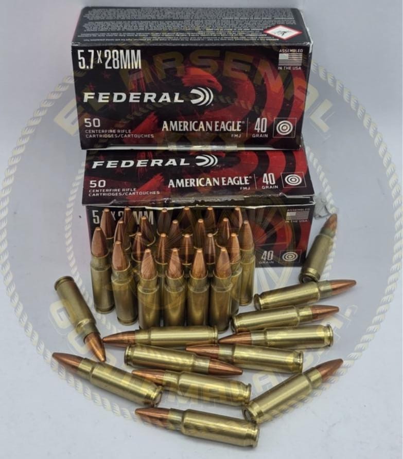 FEDERAL 5.7X28 FEDERAL FMJ: 40 Grs. 5.7x28